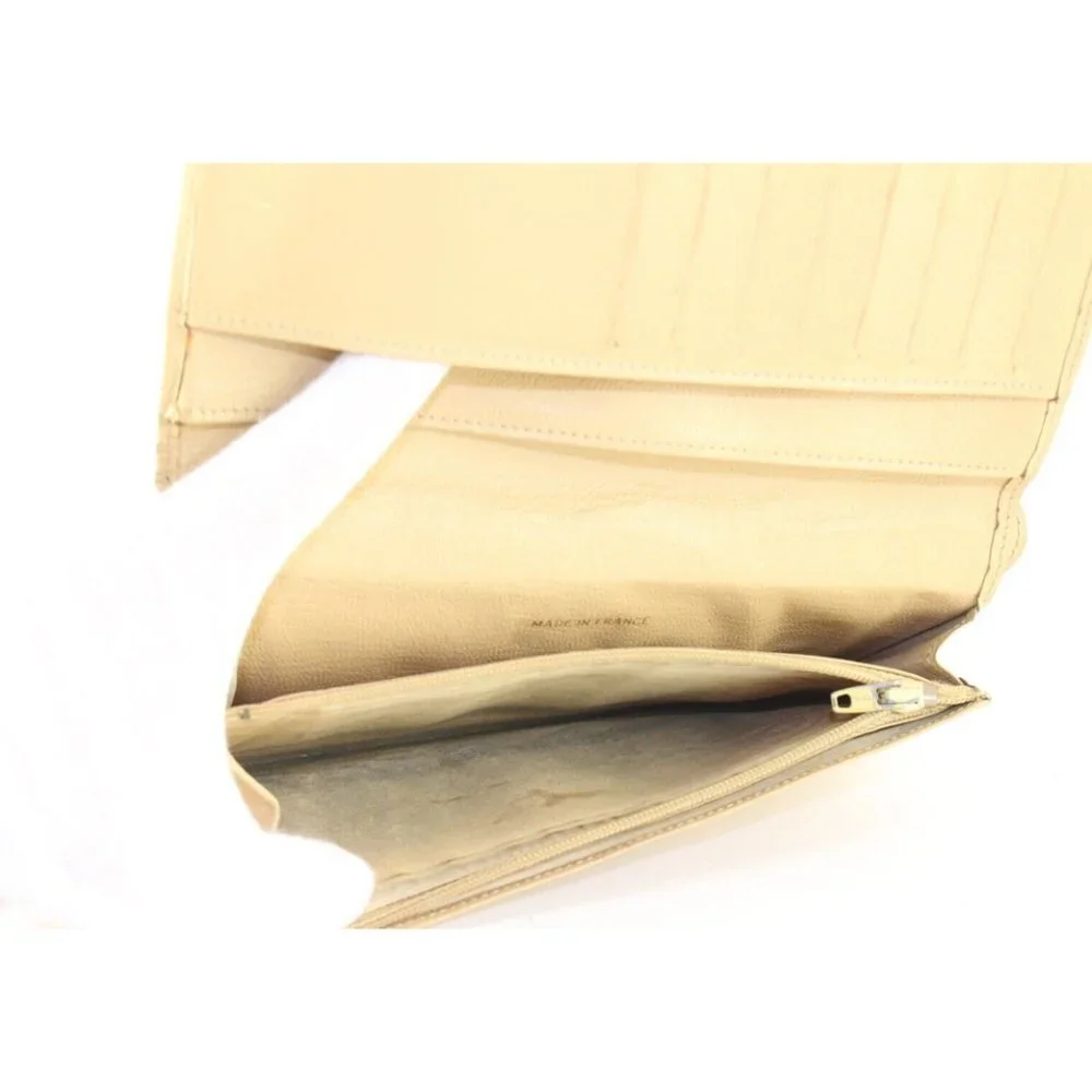 Chanel Beige CC Long Bifold Flap Wallet 2C512S